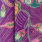 Purple Bandhani Print Linen Organza Fabric 17609