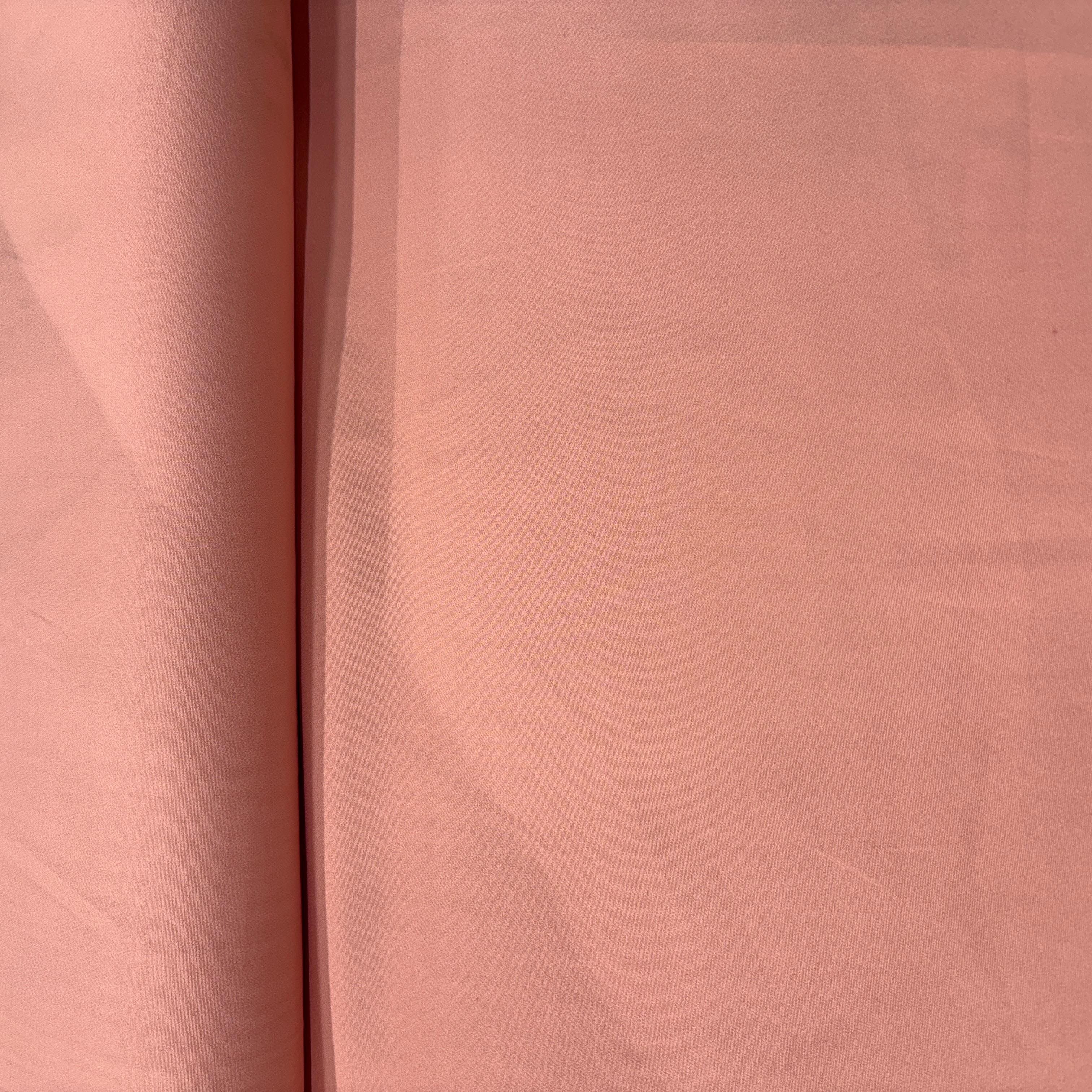 Peach Pink Solid Banana Crepe Fabric 14513
