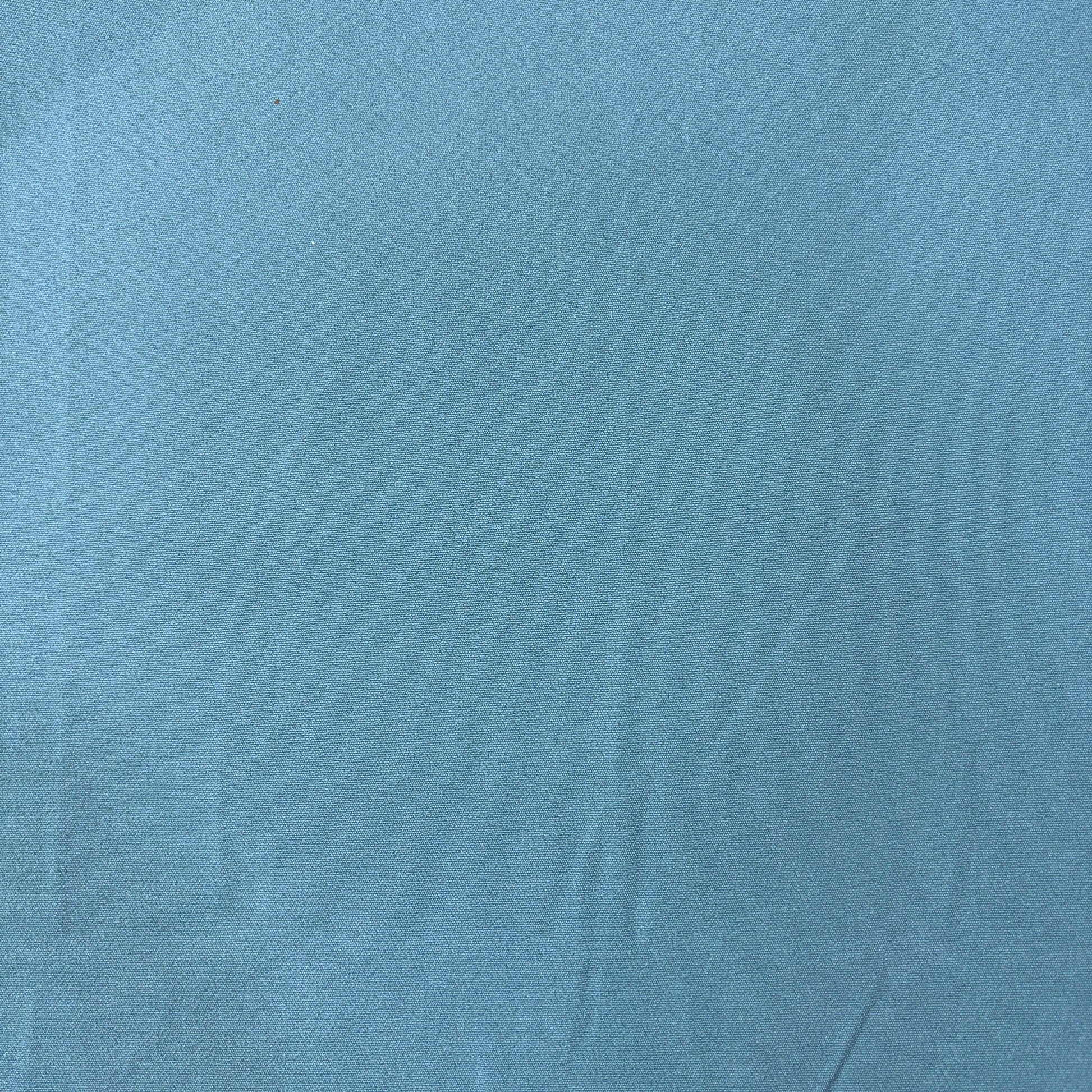 Teal Blue Solid Banana Crepe Fabric 8770