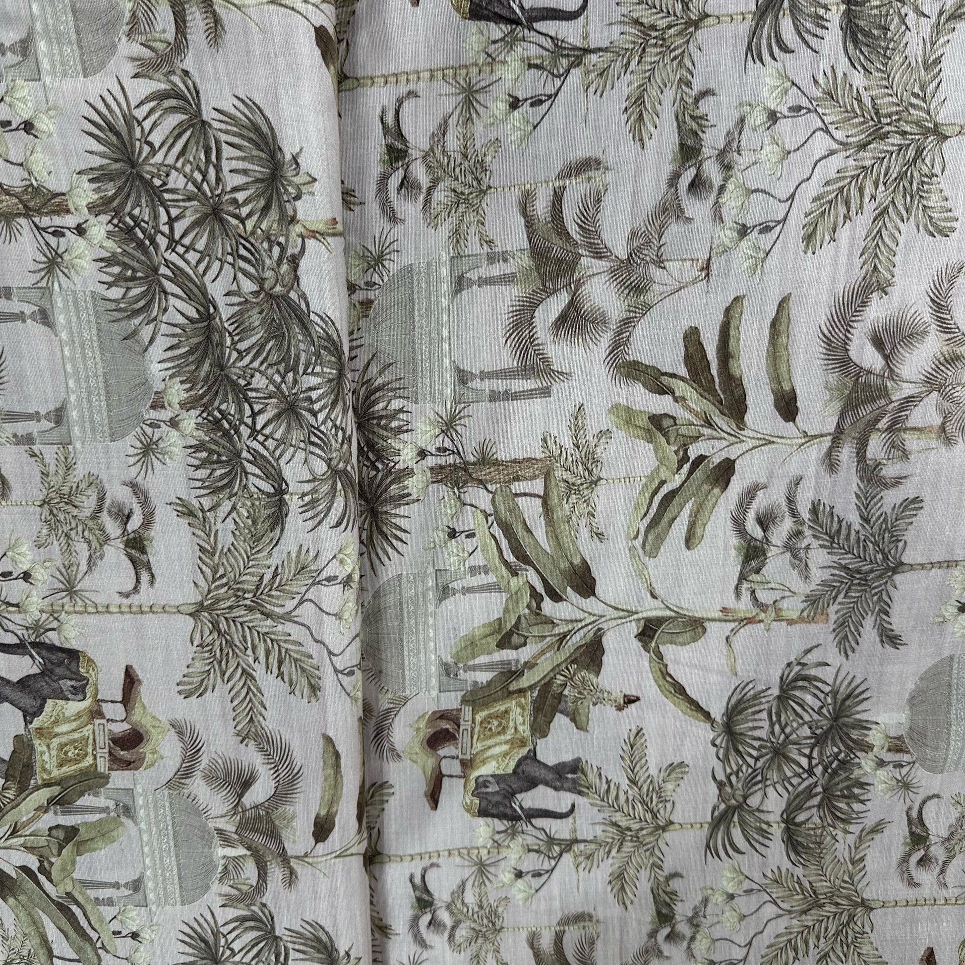 Griege Floral Foil Cotton Fabric 9316