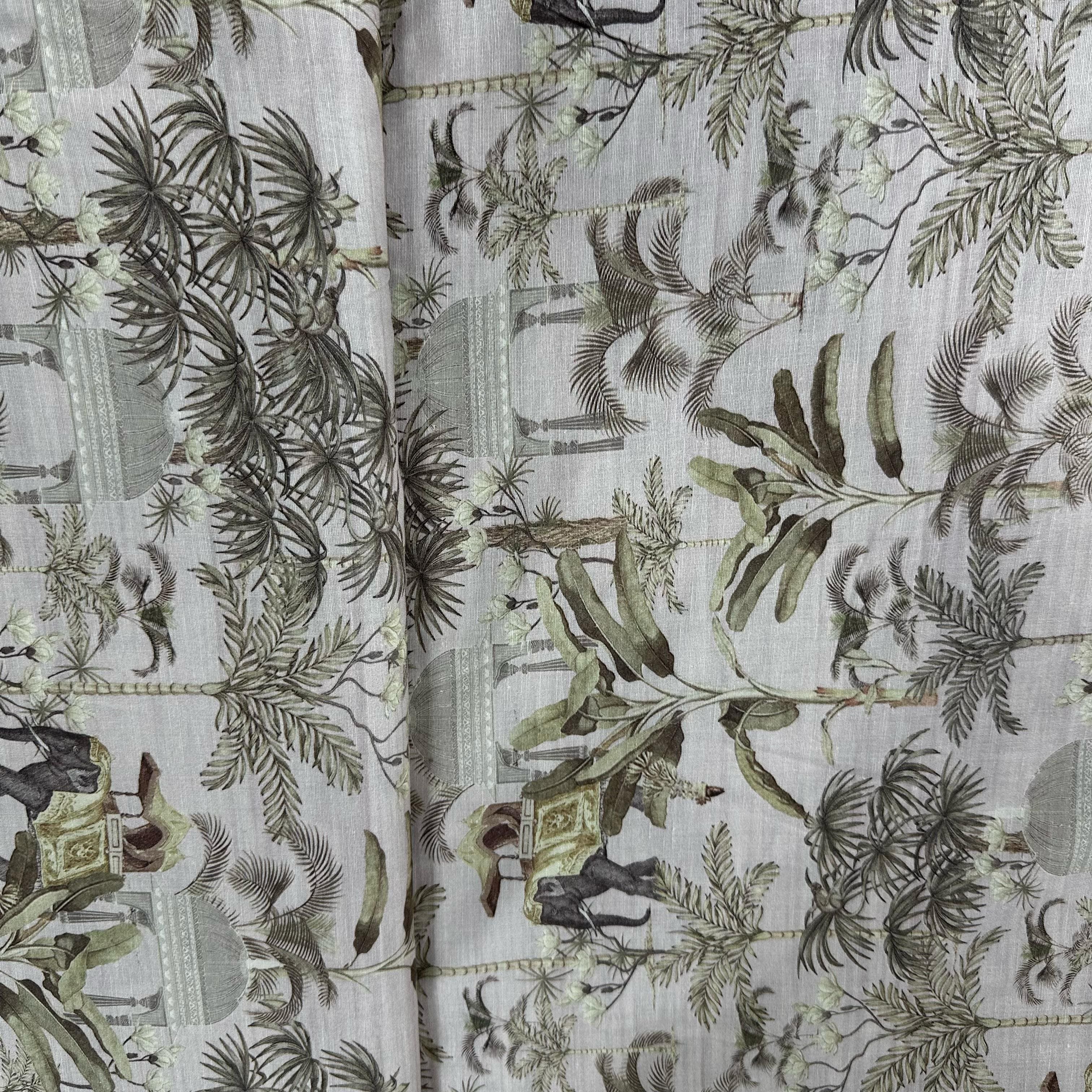 Griege Floral Foil Cotton Fabric 9316