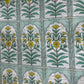 Sea Green Yellow Floral Print Cotton Fabric 23872