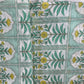 Sea Green Yellow Floral Print Cotton Fabric 23872