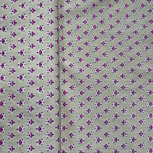 Cream & Pink Geometerical Print Cotton Fabric 8590