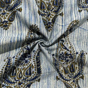 Blue Ajrakh Print Cotton Fabric 23827