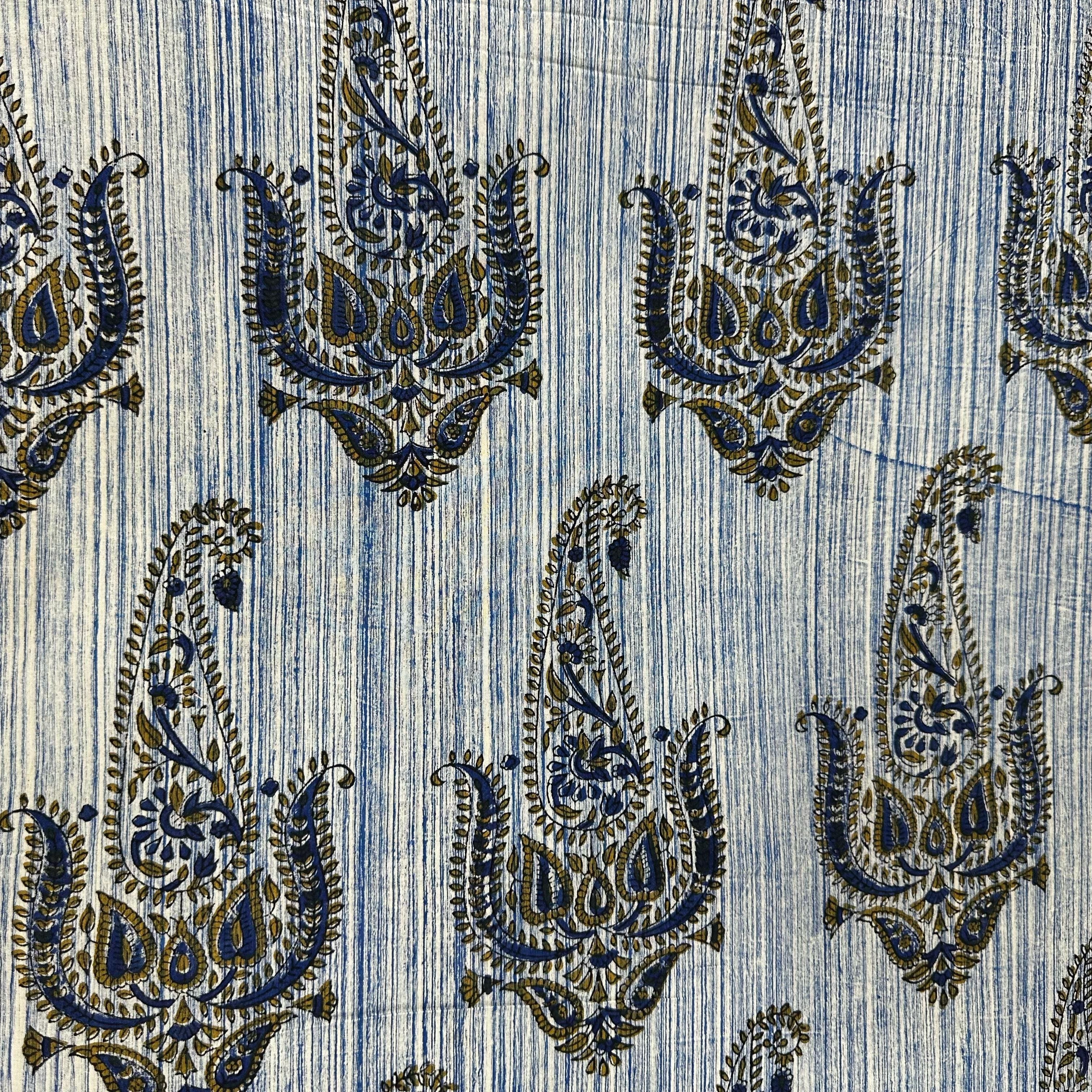 Blue Ajrakh Print Cotton Fabric 23827