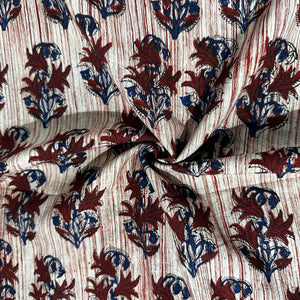 Beige Ajrakh Print Cotton Fabric 23826
