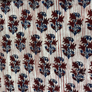 Beige Ajrakh Print Cotton Fabric 23826