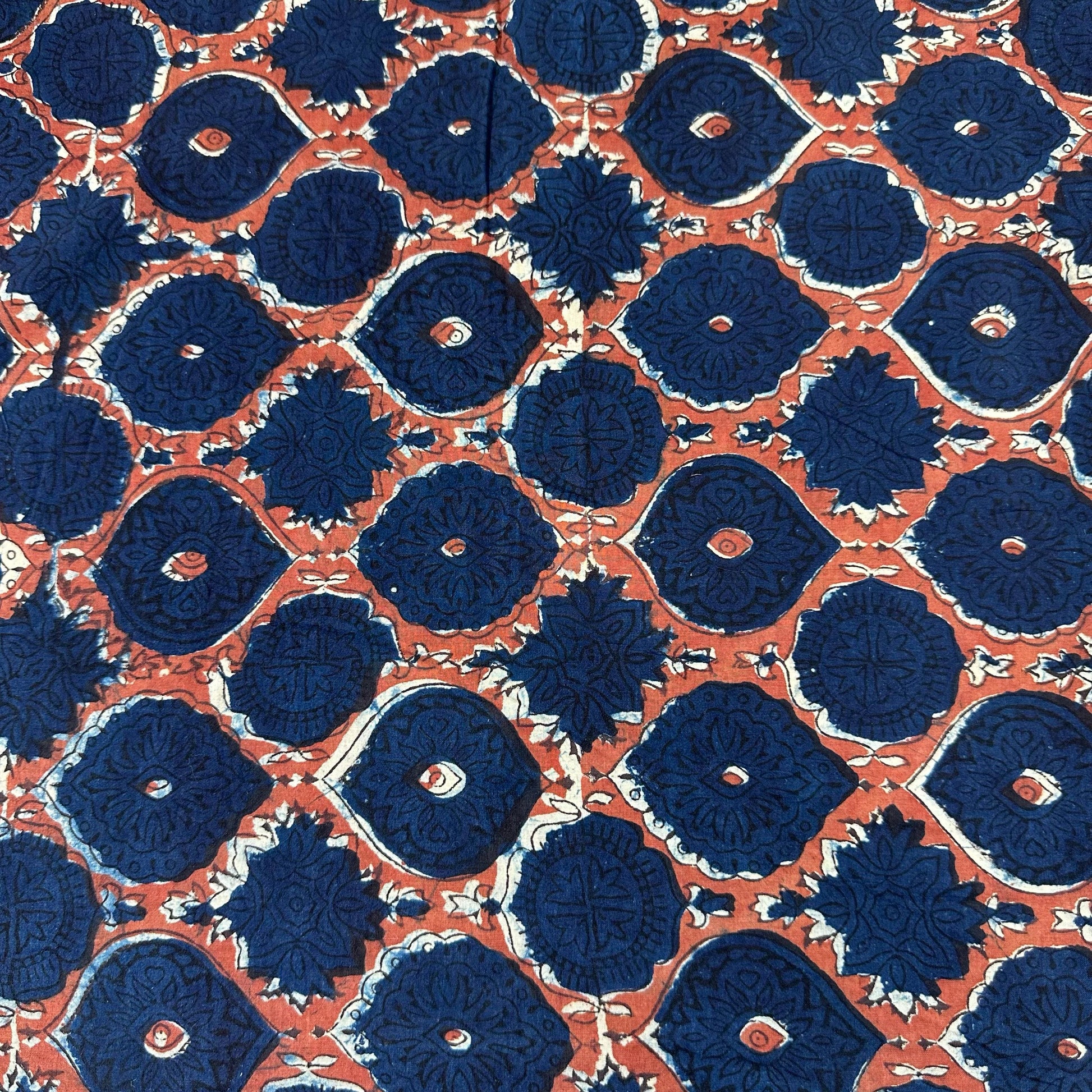 Indigo Kalamkari Print Cotton Fabric 23650