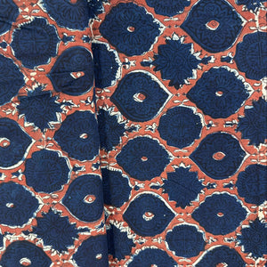 Indigo Kalamkari Print Cotton Fabric 23650