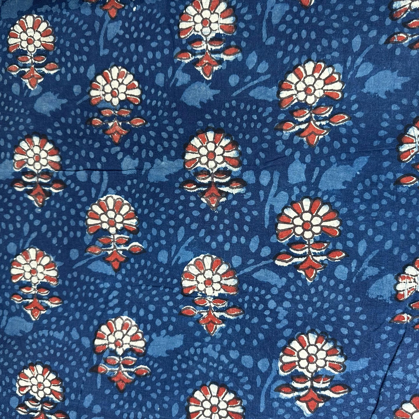Indigo Kalamkari Print Cotton Fabric 23649