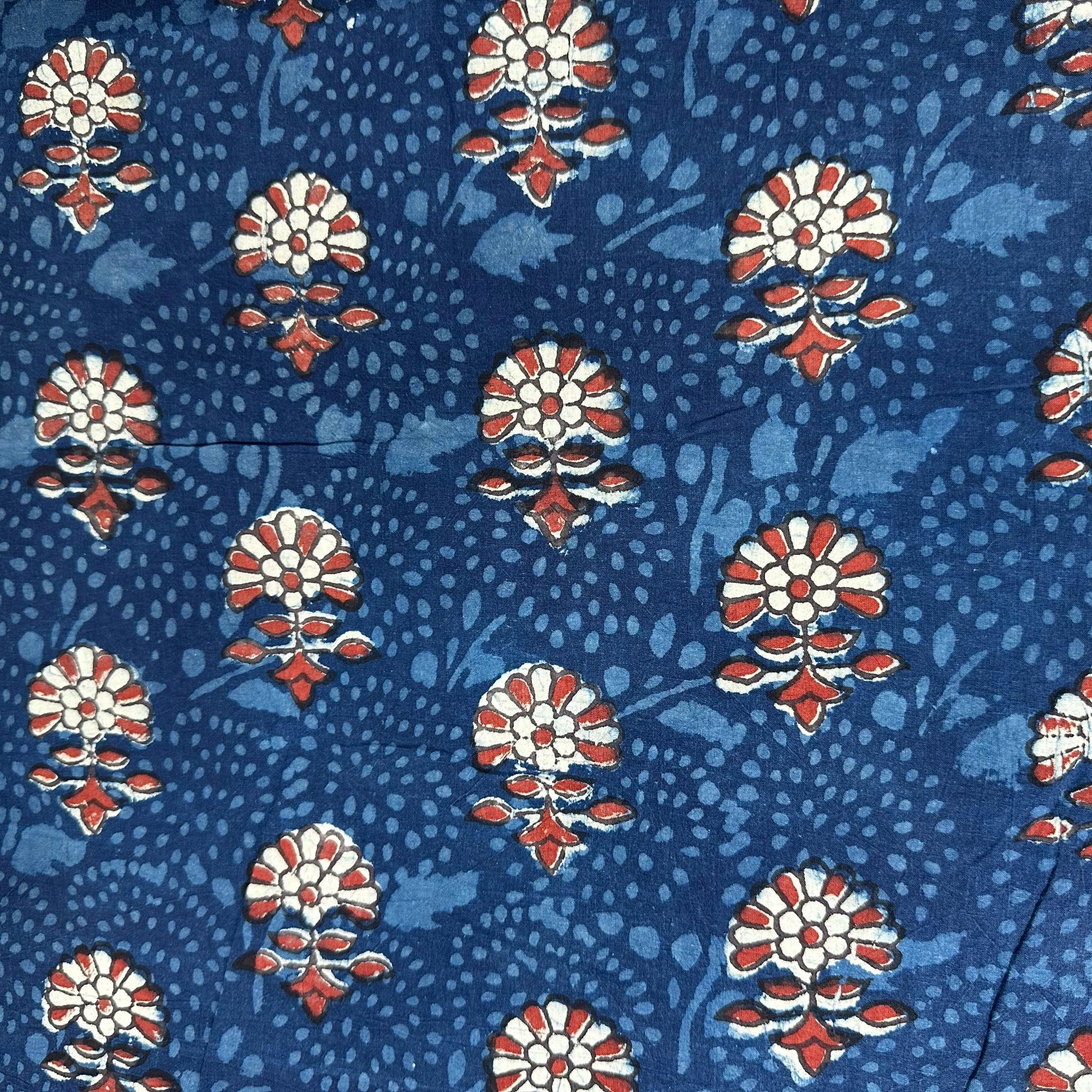 Indigo Kalamkari Print Cotton Fabric 23649