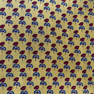 Peach Pichwai Print Cotton Fabric 23865