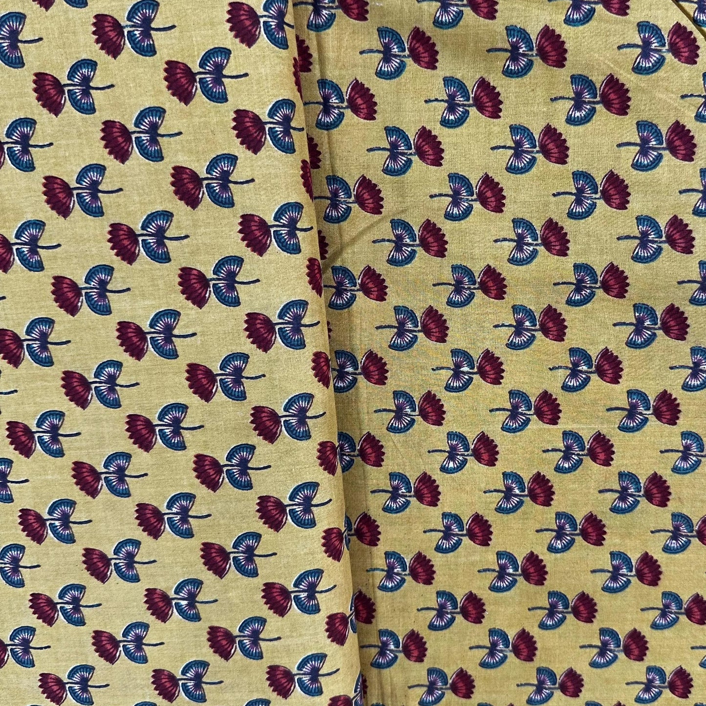 Mustard Pichwai Print Cotton Fabric 23867