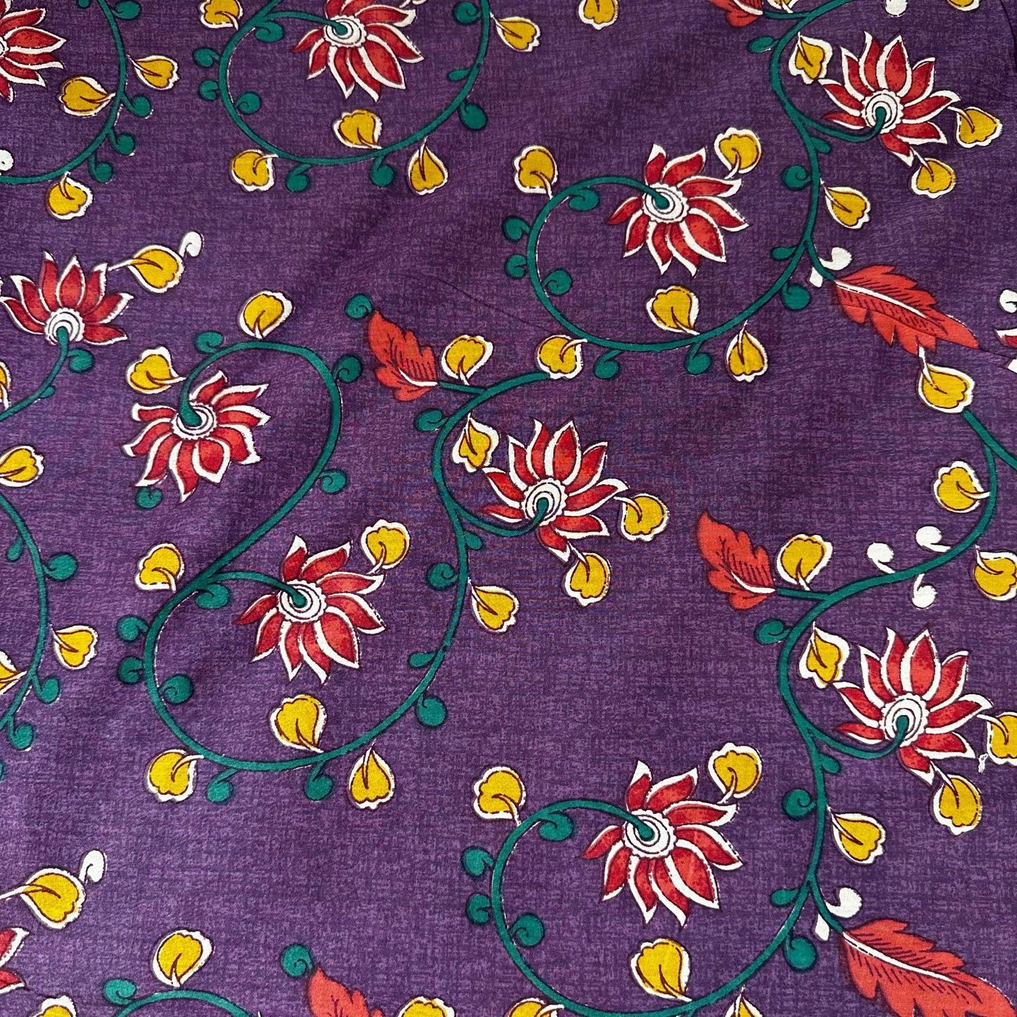 Wine Kalamkari Print Cotton Fabric 24223