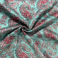 Sea Green Paisley Print Cotton Satin Fabric 23869