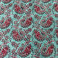 Sea Green Paisley Print Cotton Satin Fabric 23869