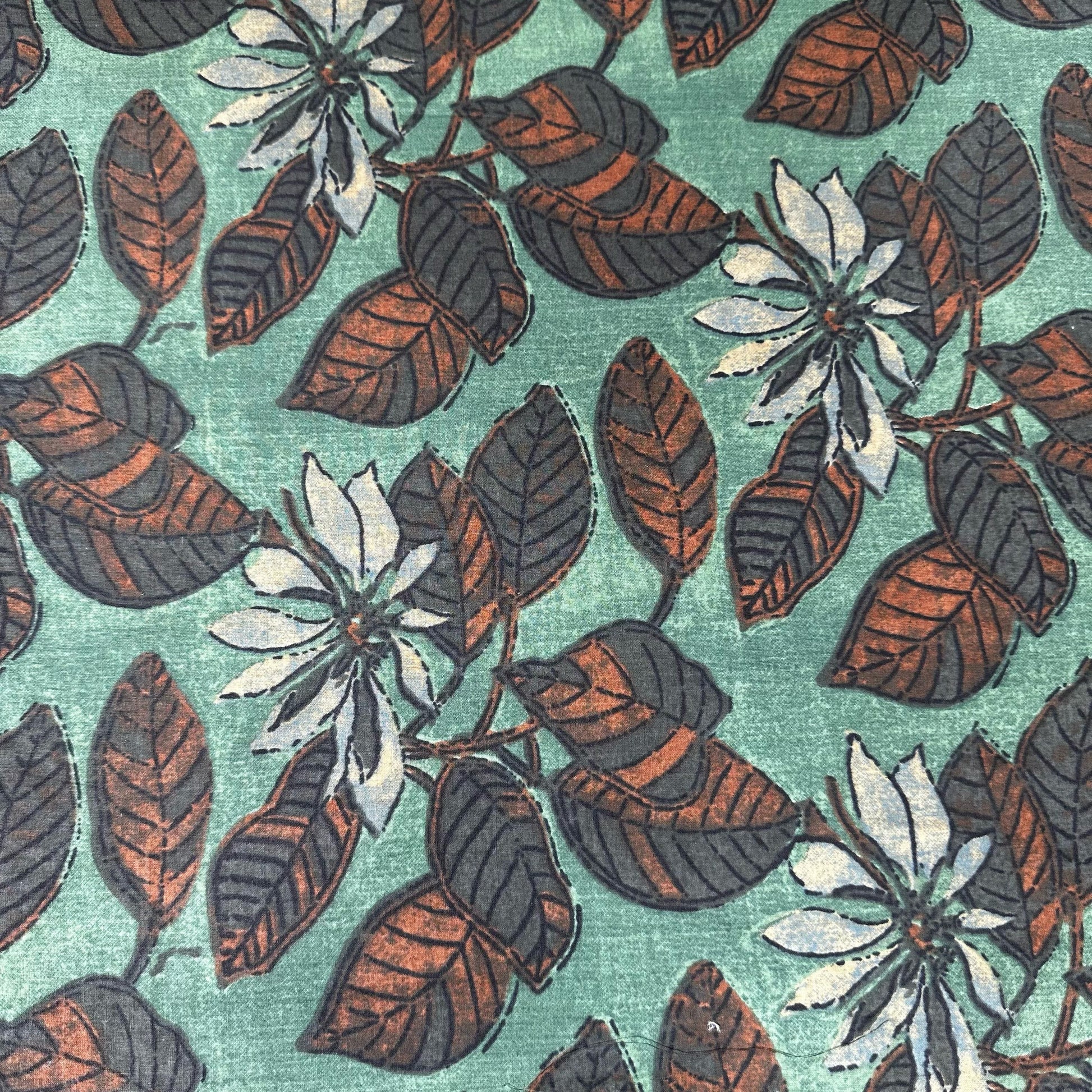 Green Tropical Print Cotton Fabric 23682
