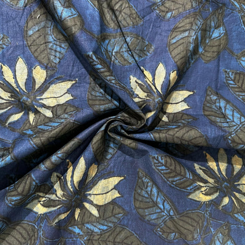 Blue Tropical Print Cotton Fabric 23675