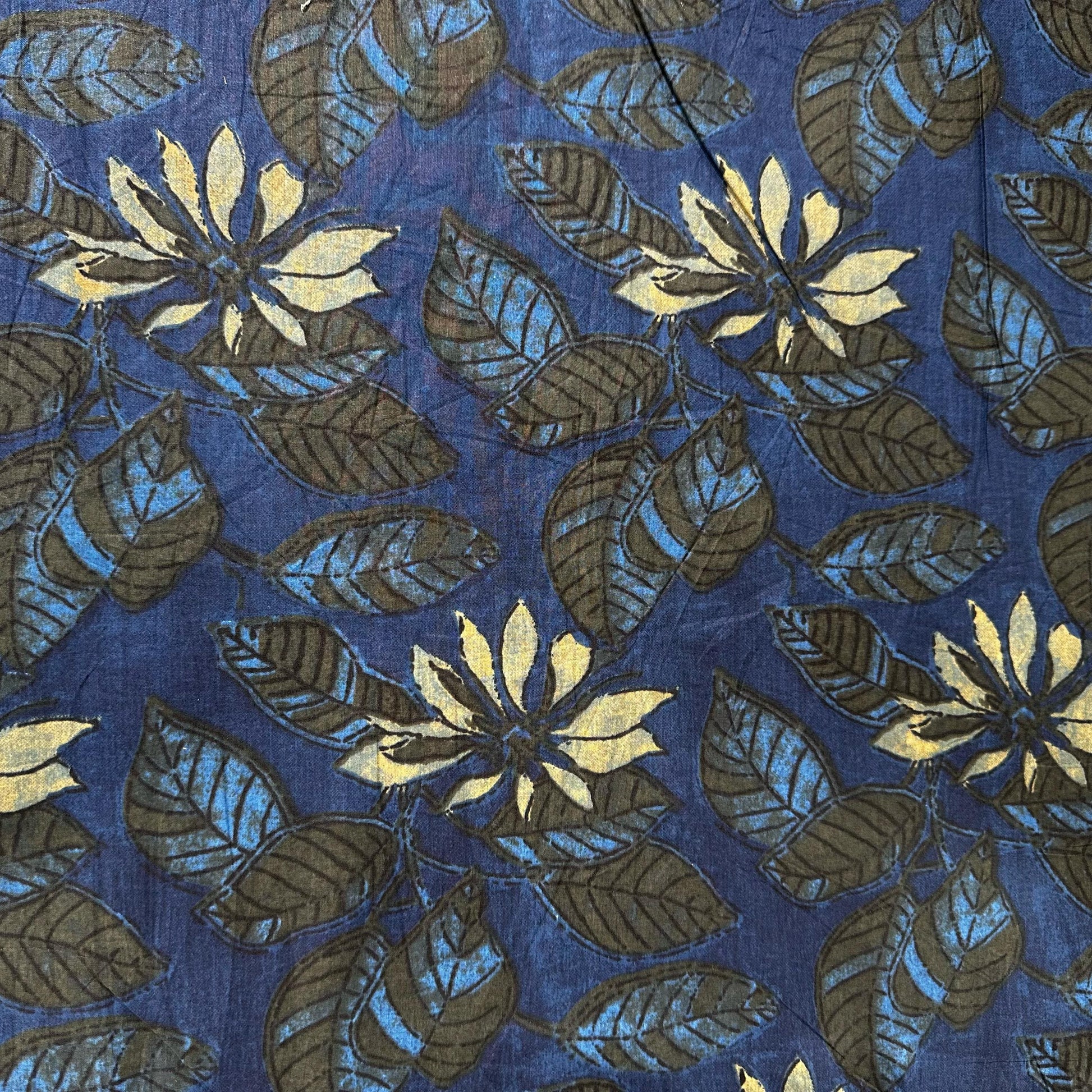 Blue Tropical Print Cotton Fabric 23675