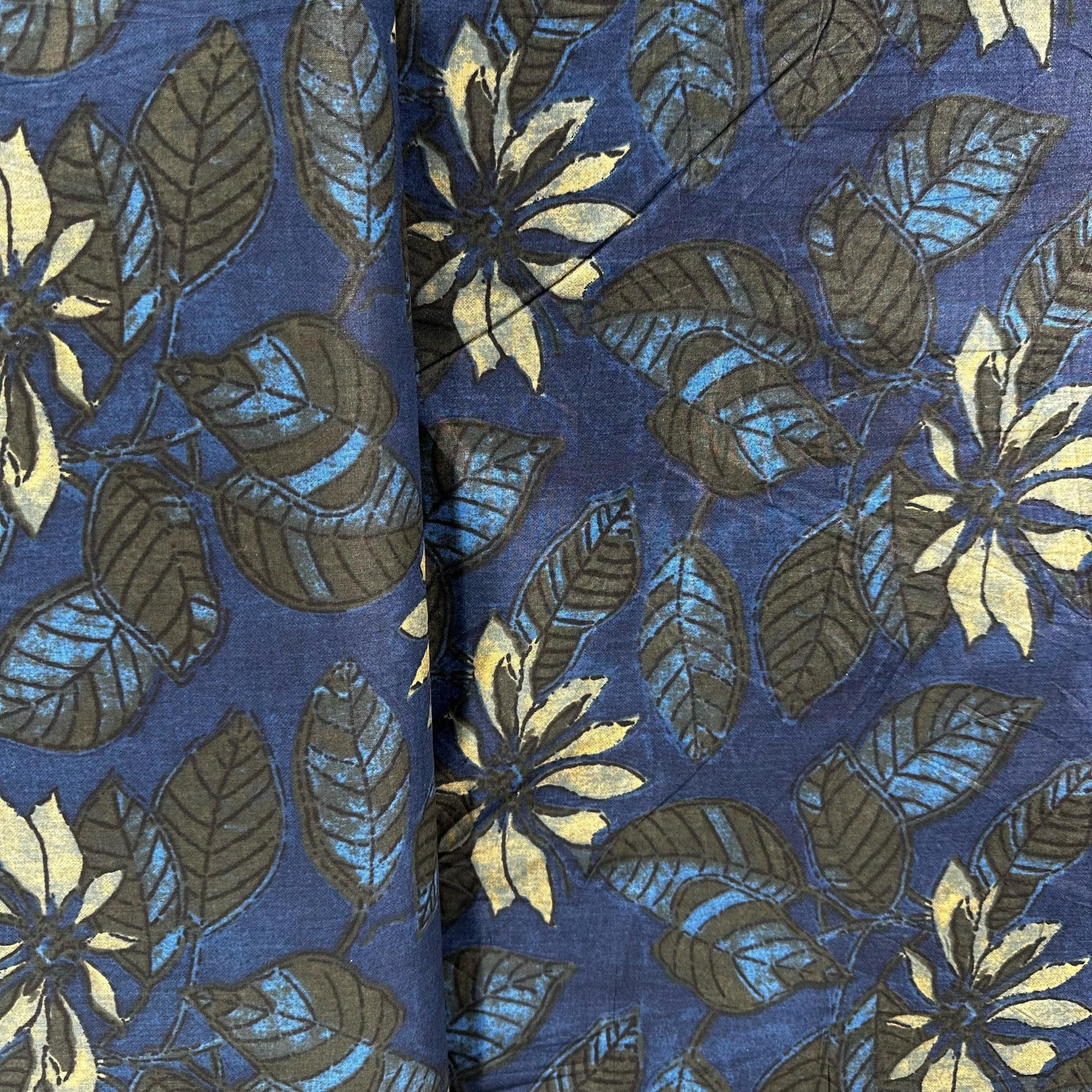 Blue Tropical Print Cotton Fabric 23675