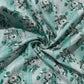 Blue Floral Print Lurex Cotton Fabric 23789