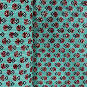 Green Floral Kantha Cotton Fabric 23783