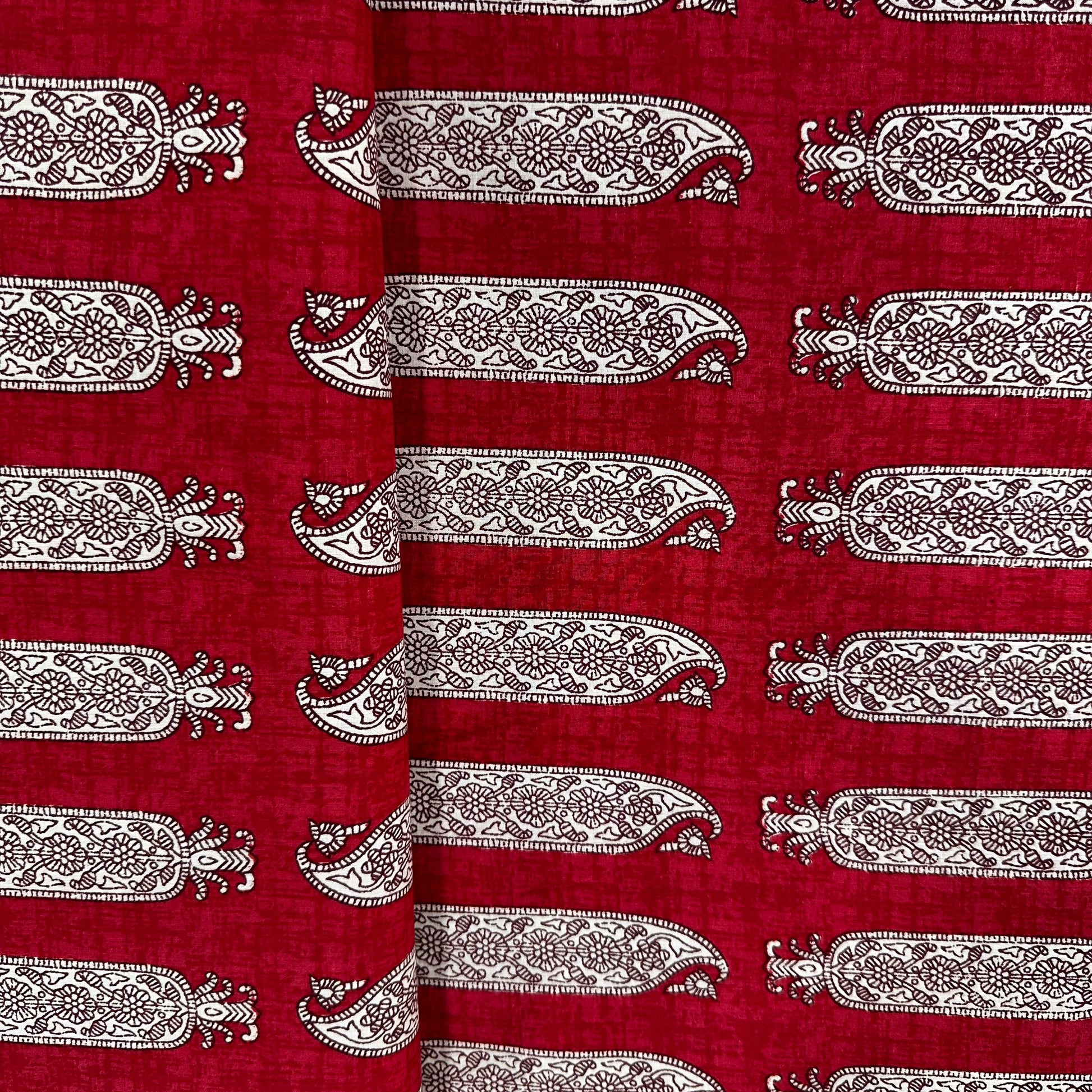 Red Dabu Print Cotton Fabric 23864