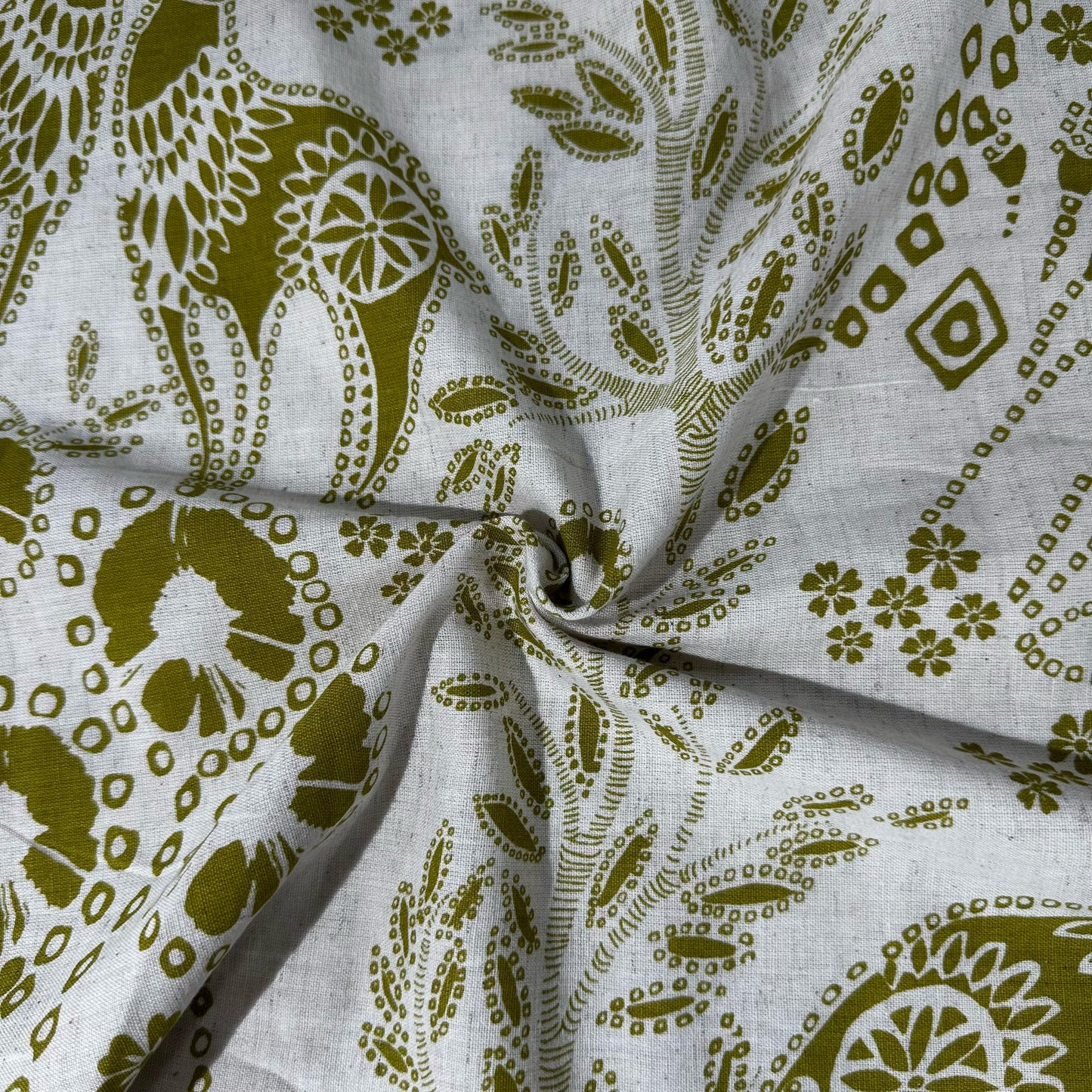 White Cotton Linen Fabric 23678