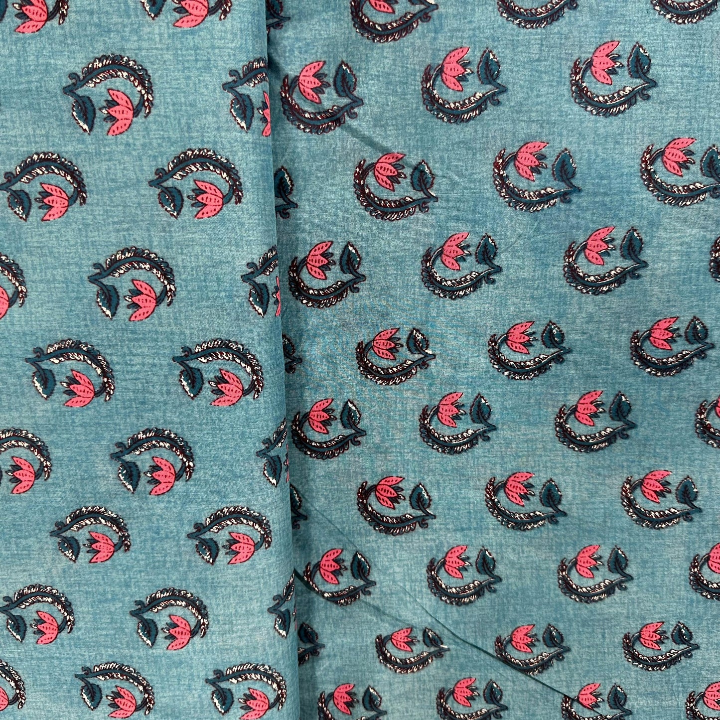Blue Bagru Print Cotton Fabric 24246