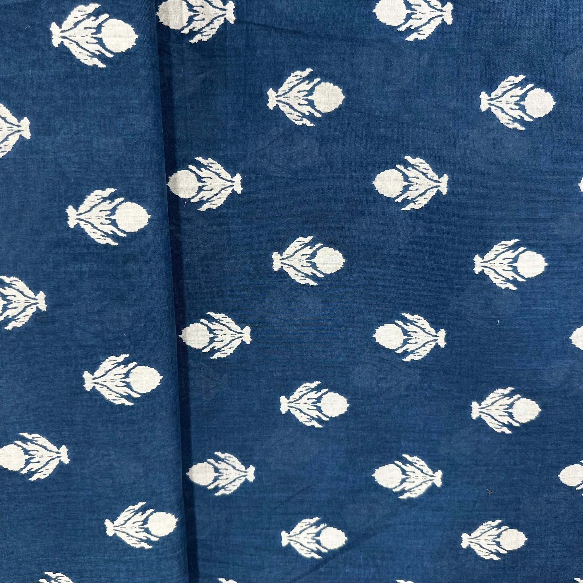 Blue Bagru Print Cotton Fabric 24239
