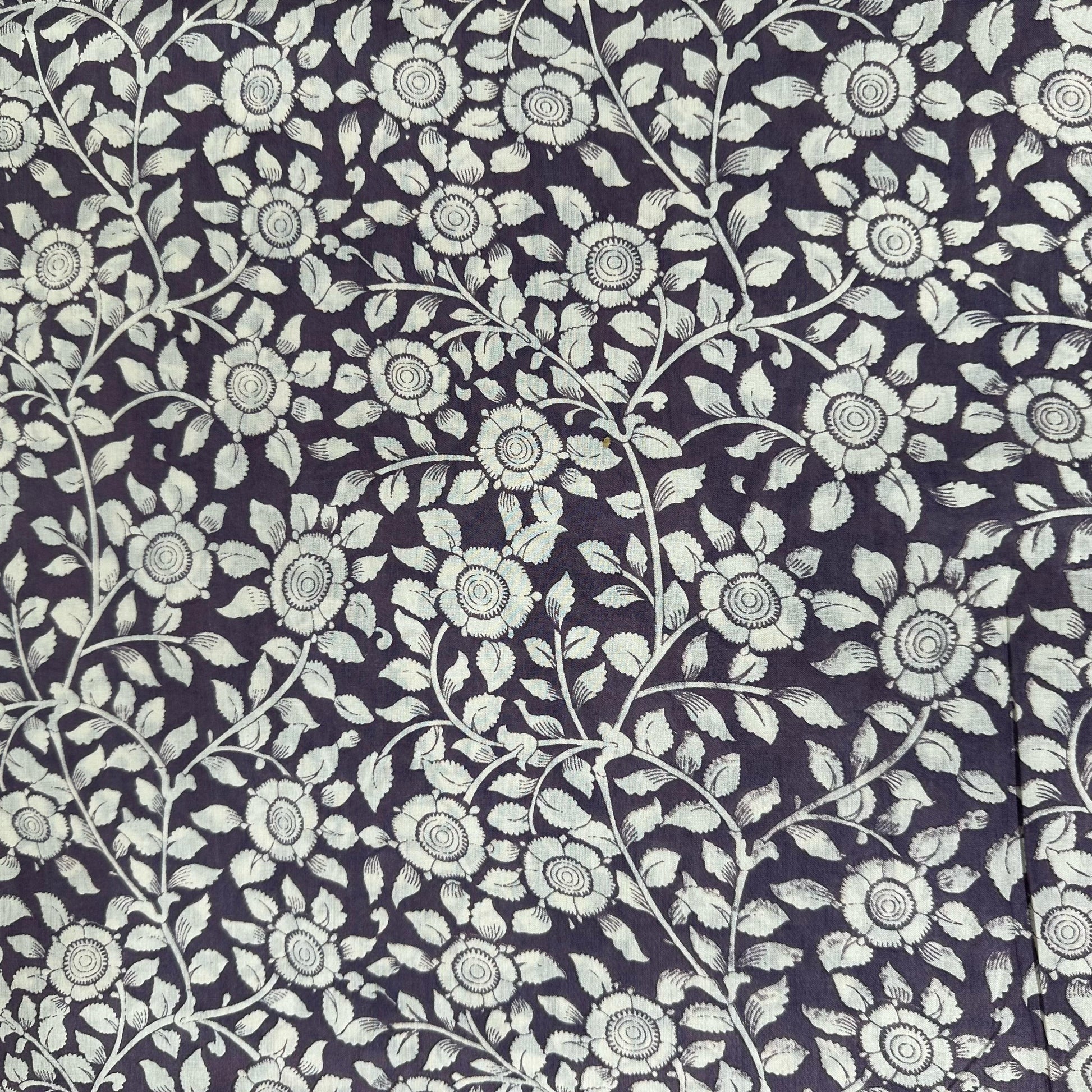 Lavender Floral Bagru Print Cotton Fabric 24236