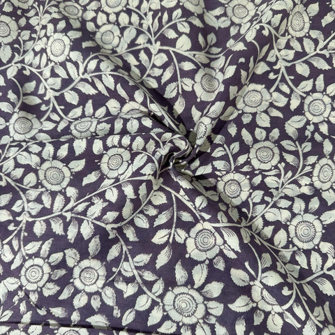 Lavender Floral Bagru Print Cotton Fabric 24236
