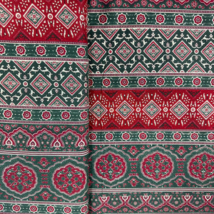 Green Ajrakh Print Cotton Fabric 24231