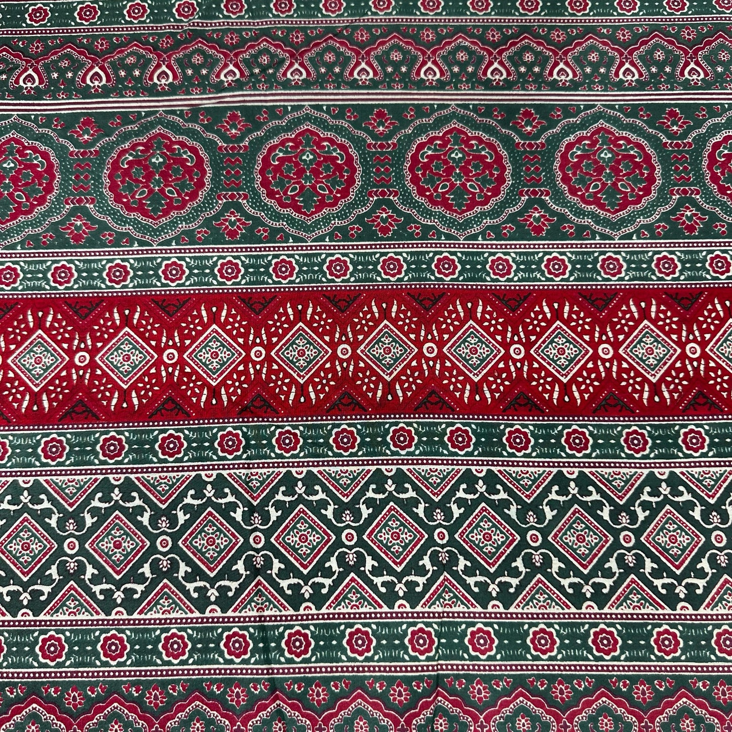 Green Ajrakh Print Cotton Fabric 24231