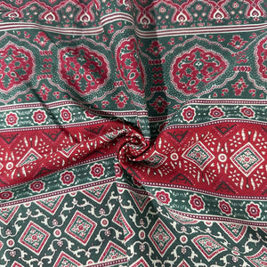 Green Ajrakh Print Cotton Fabric 24231