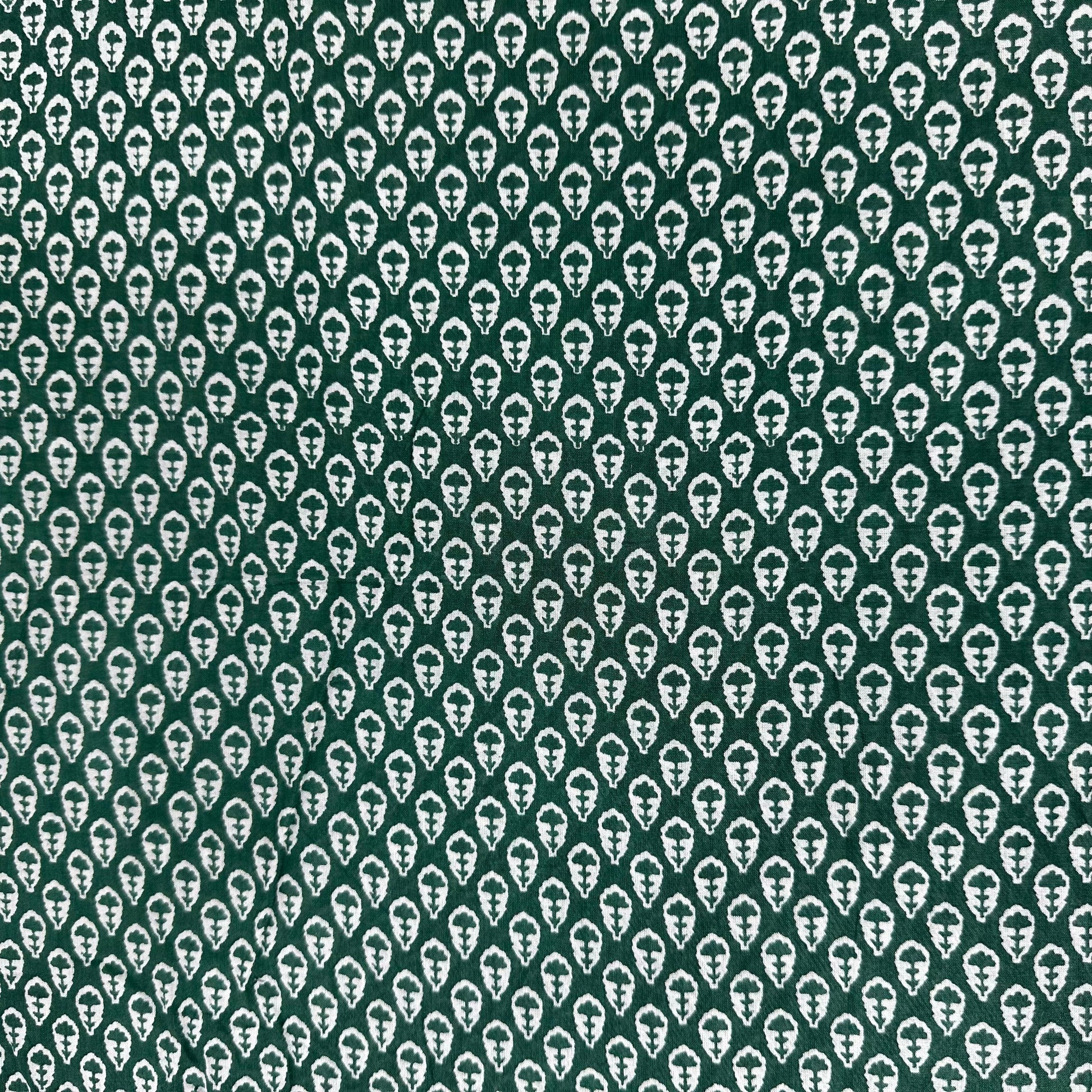 Green Bagru Print Cotton Fabric 24238