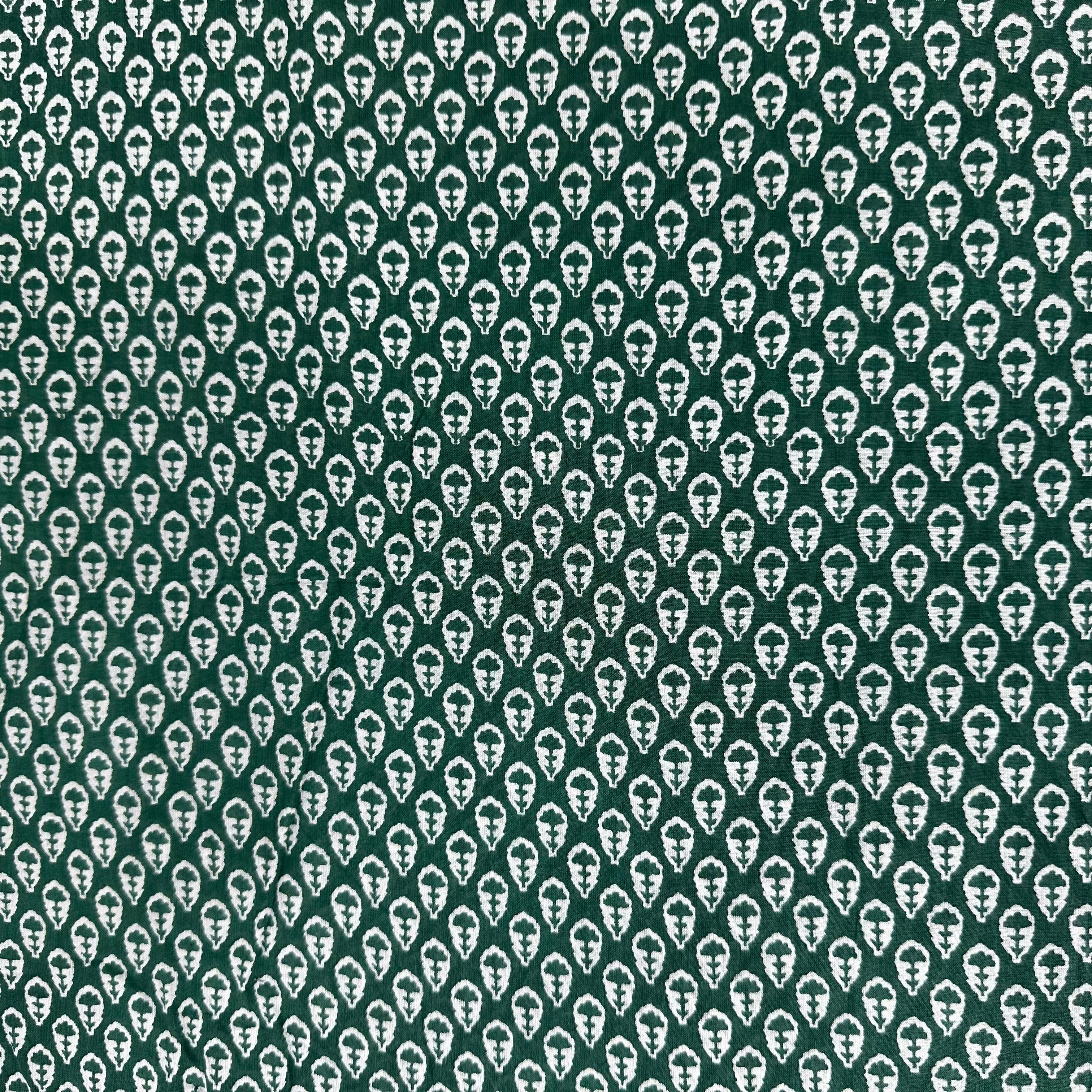 Green Bagru Print Cotton Fabric 24238