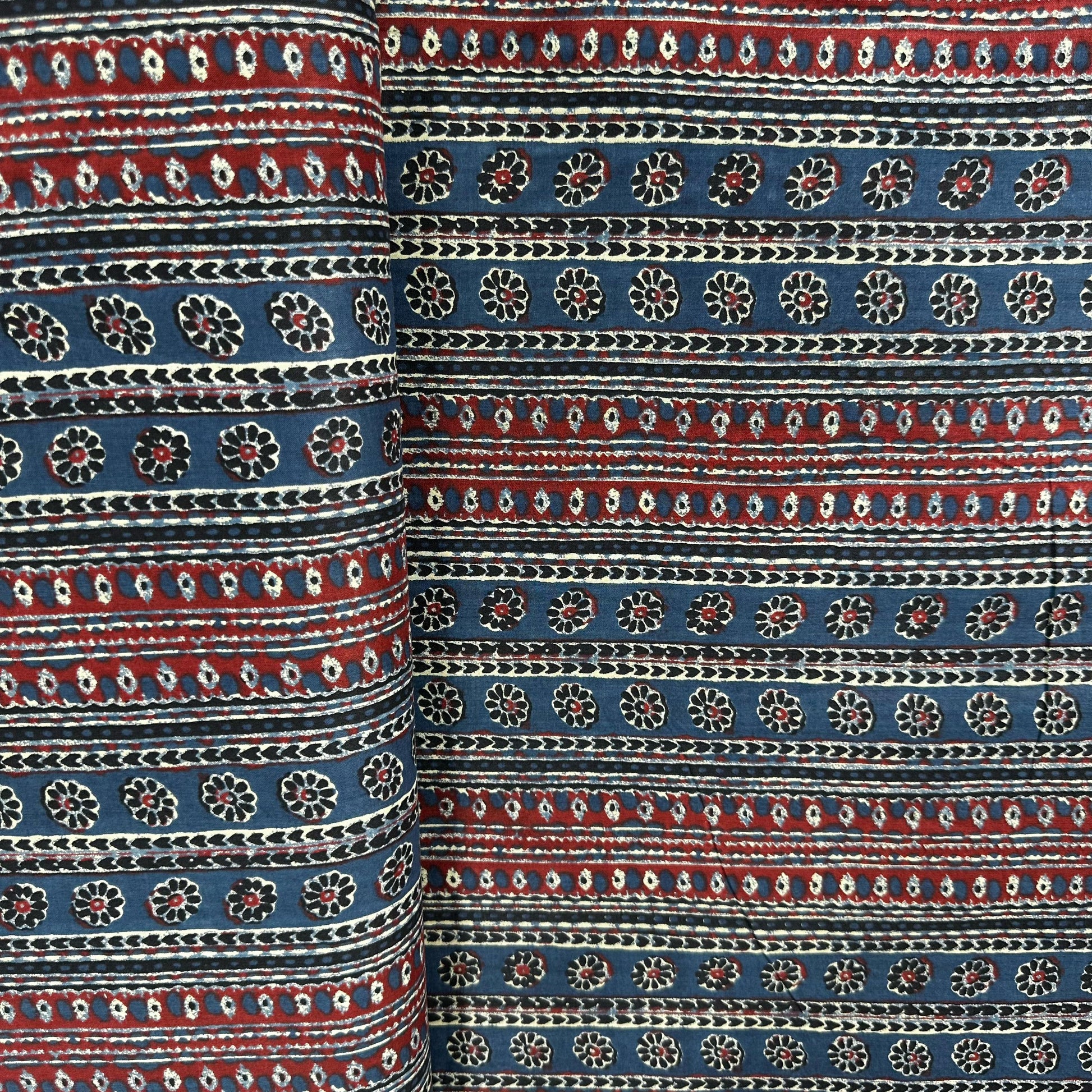 Blue Handblock Print Cotton Fabric 23633
