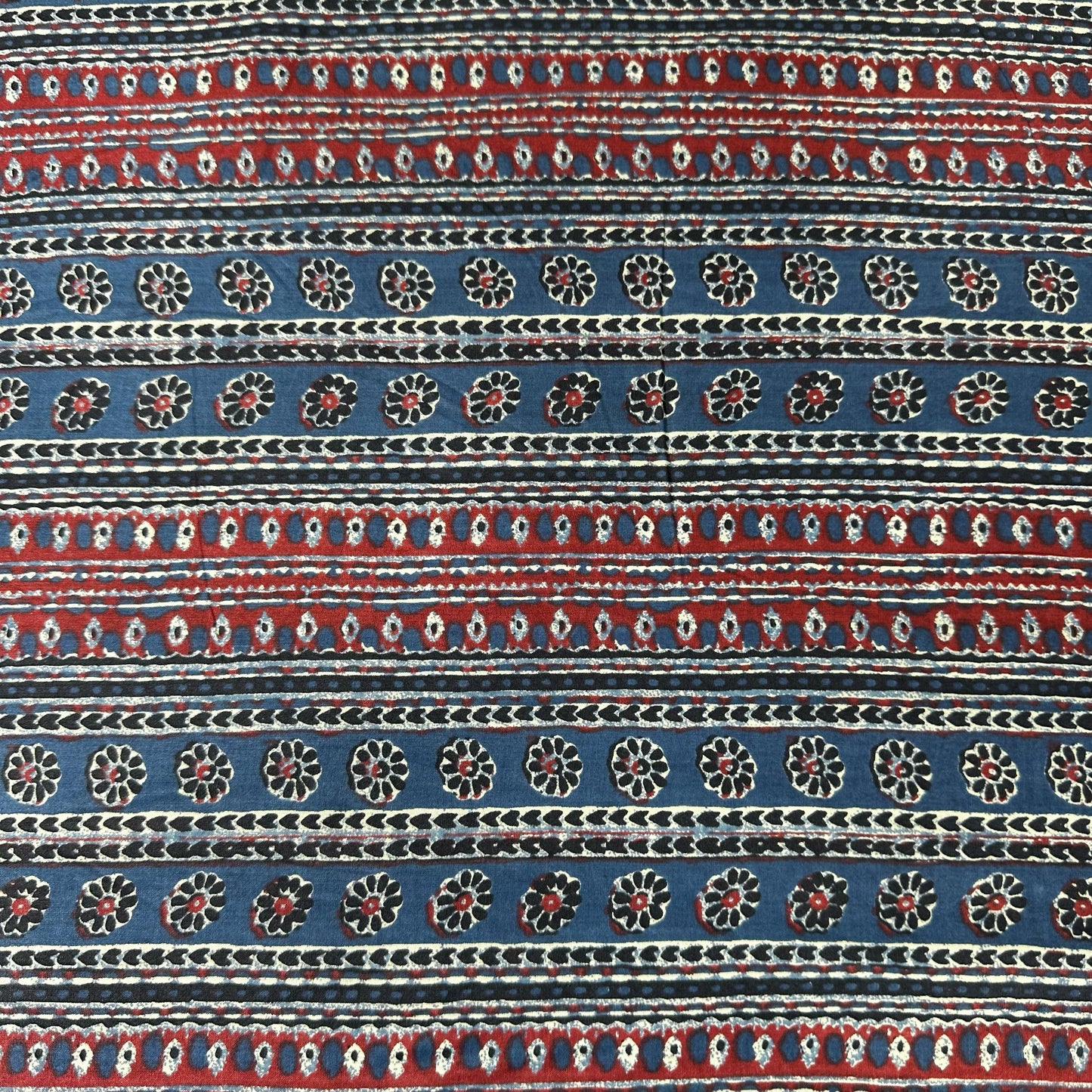 Blue Handblock Print Cotton Fabric 23633