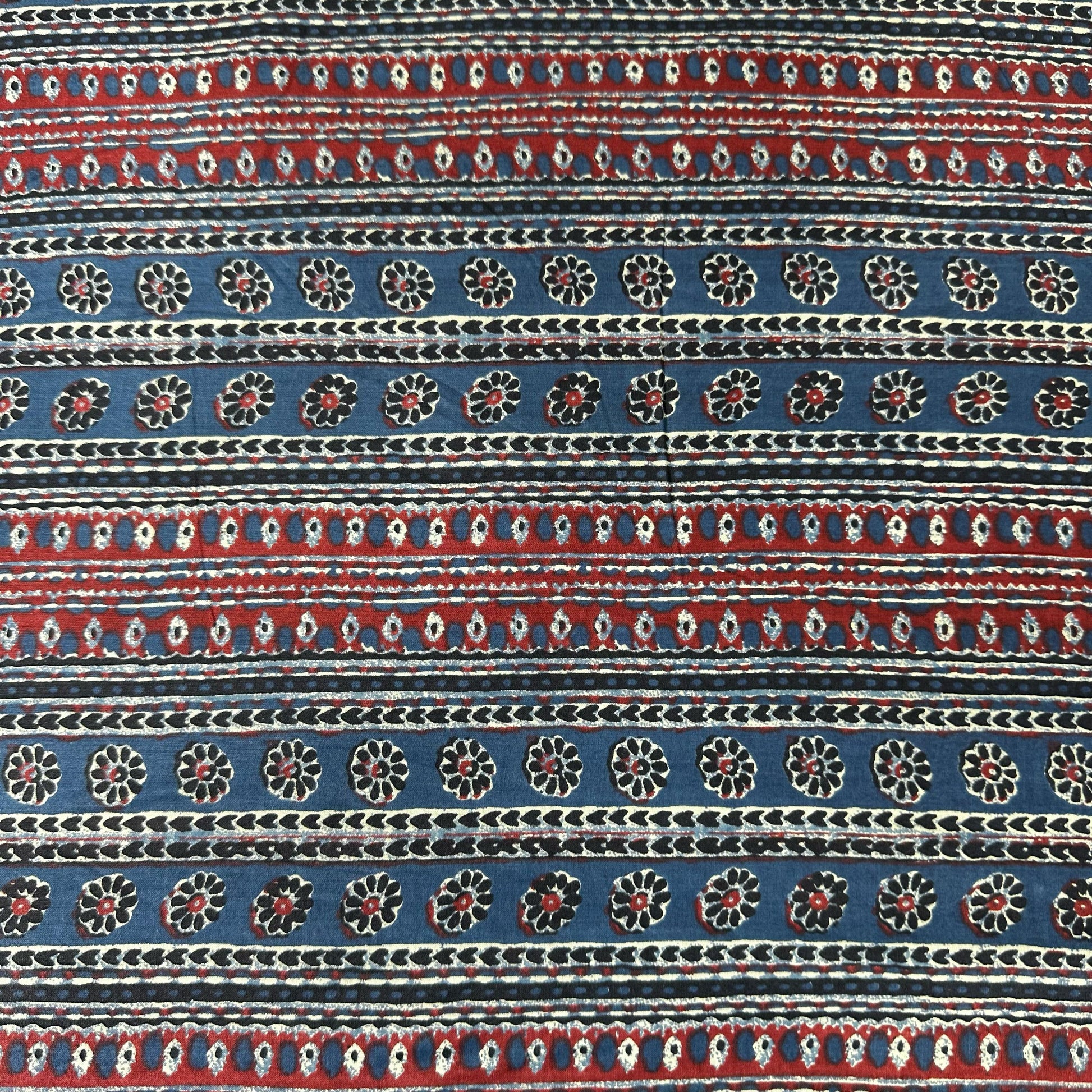Blue Handblock Print Cotton Fabric 23633