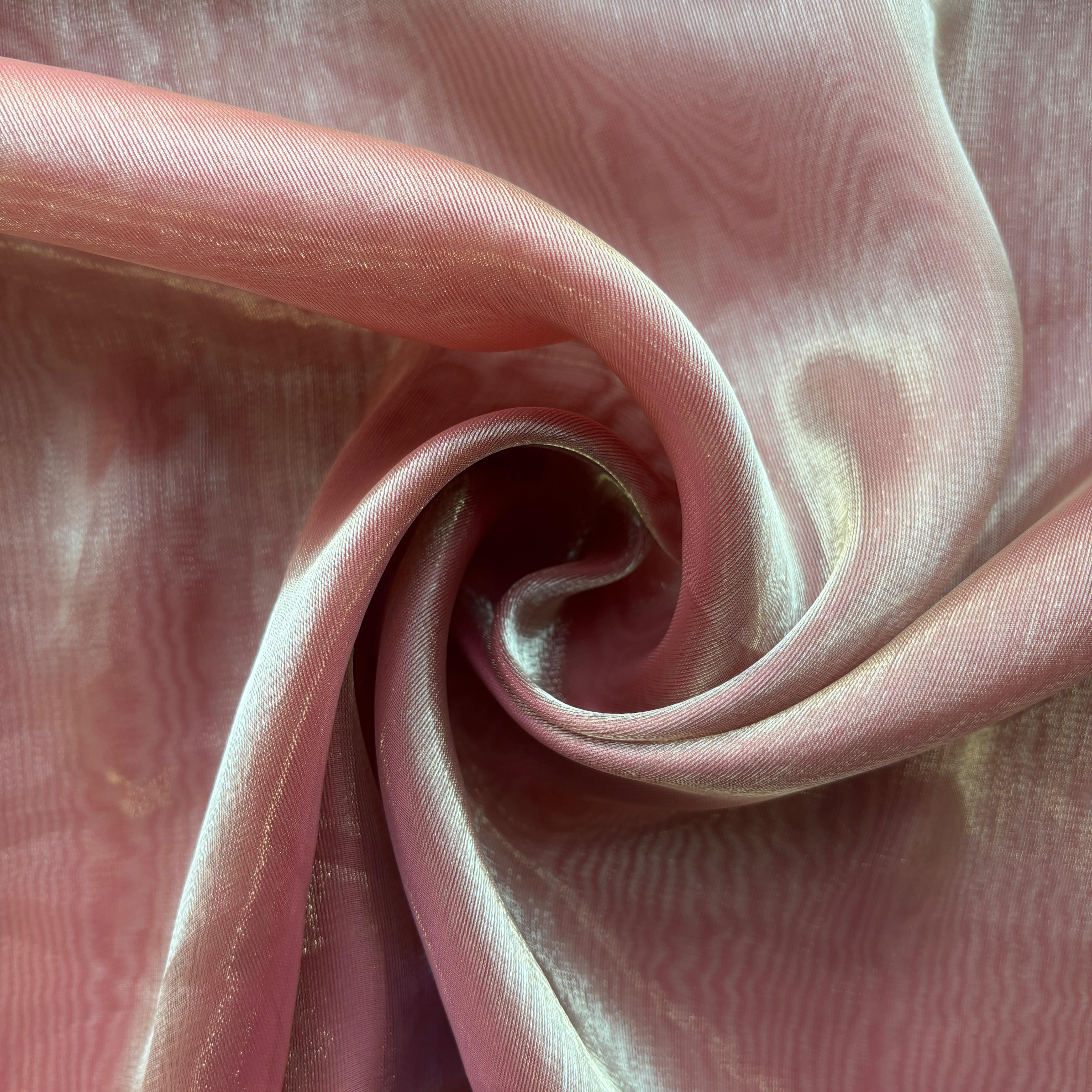 Strawberry Pink Solid Organza Fabric 13330