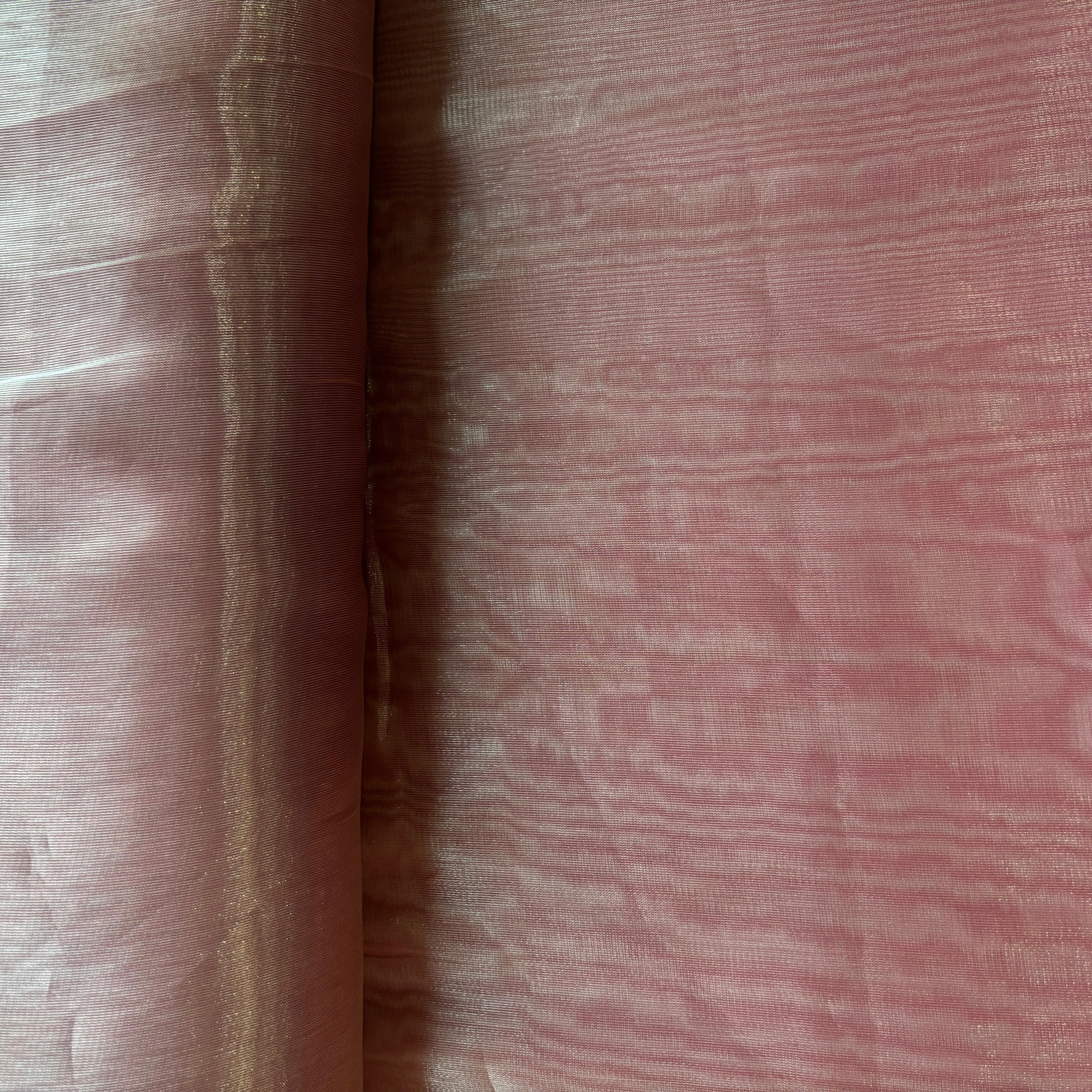 Strawberry Pink Solid Organza Fabric 13330
