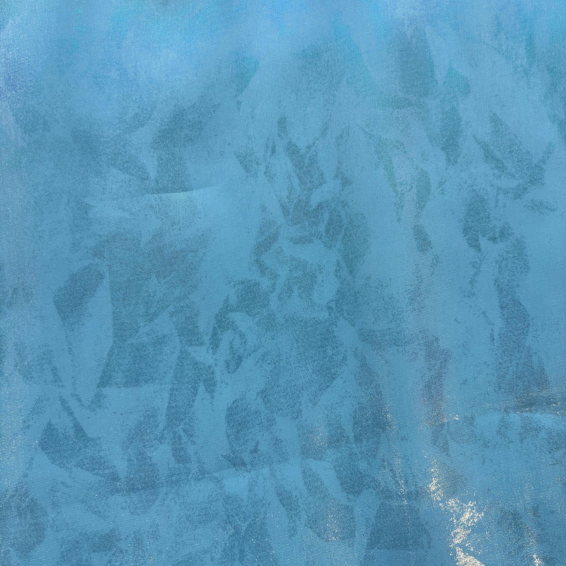 Blue 3D Floral Imported Organza Fabric 8984