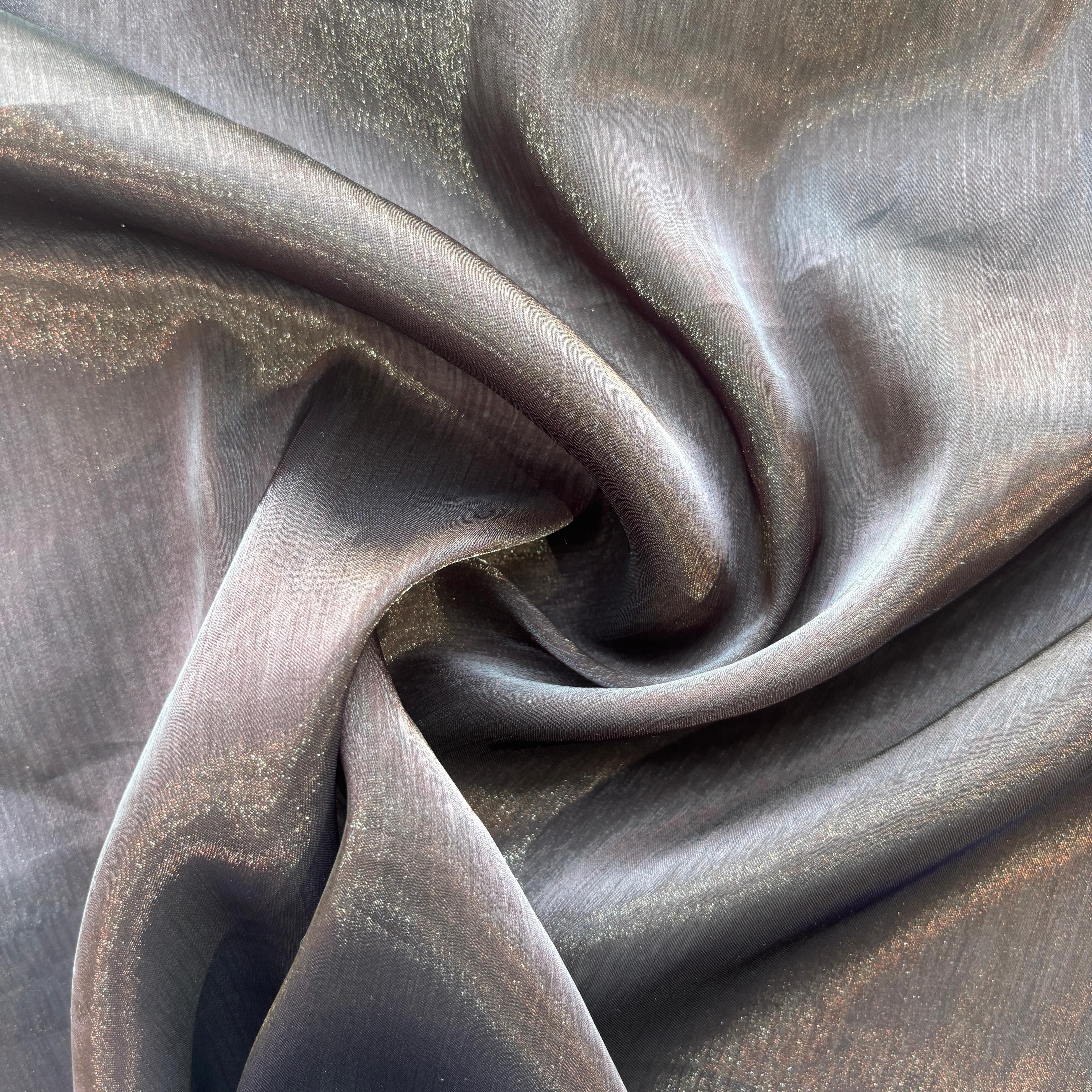 Brown & Light Brown Ombre Solid Imported Organza Fabric 9053