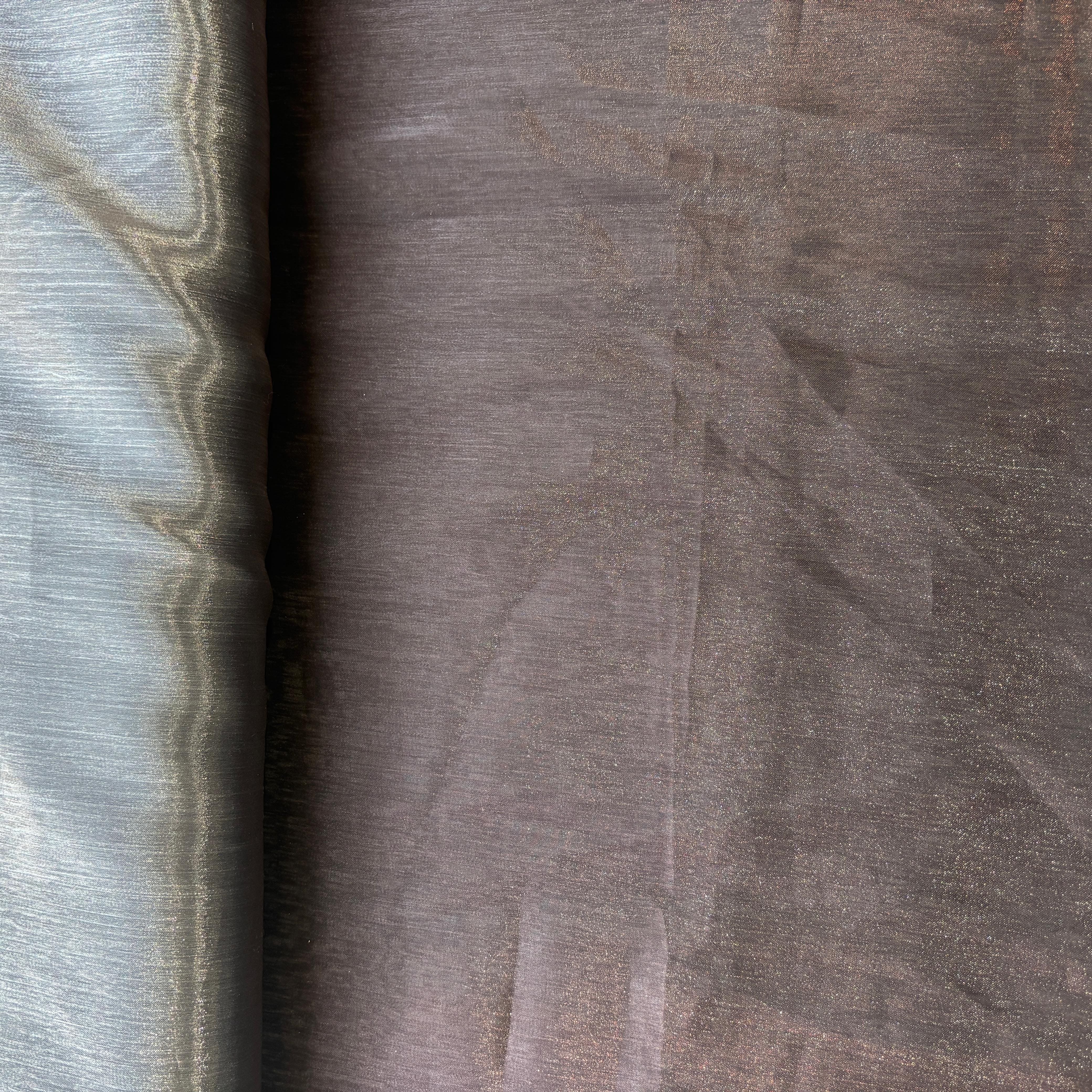 Brown & Light Brown Ombre Solid Imported Organza Fabric 9053