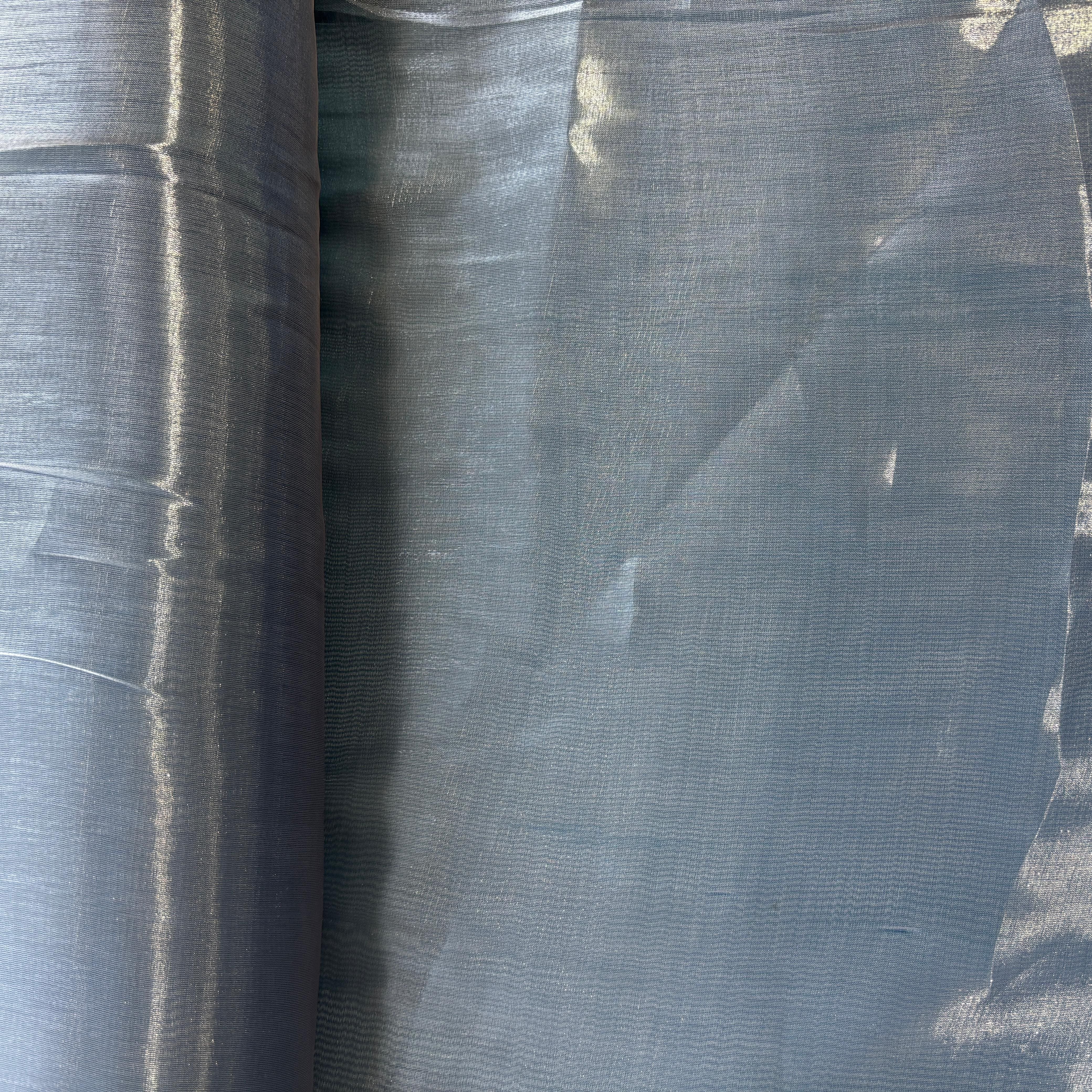 Steel Grey Solid Organza Fabric 13332