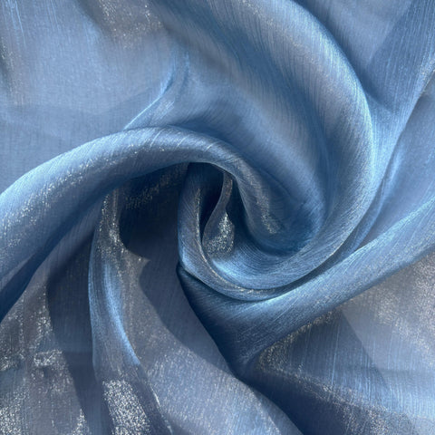 Blue Solid Chiffon Fabric 8194