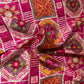 Pink Traditional Print Tusser Silk Fabric 20355