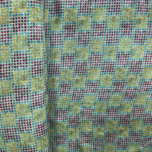 Sky Blue Geometrical Print Tusser Silk Fabric 20364